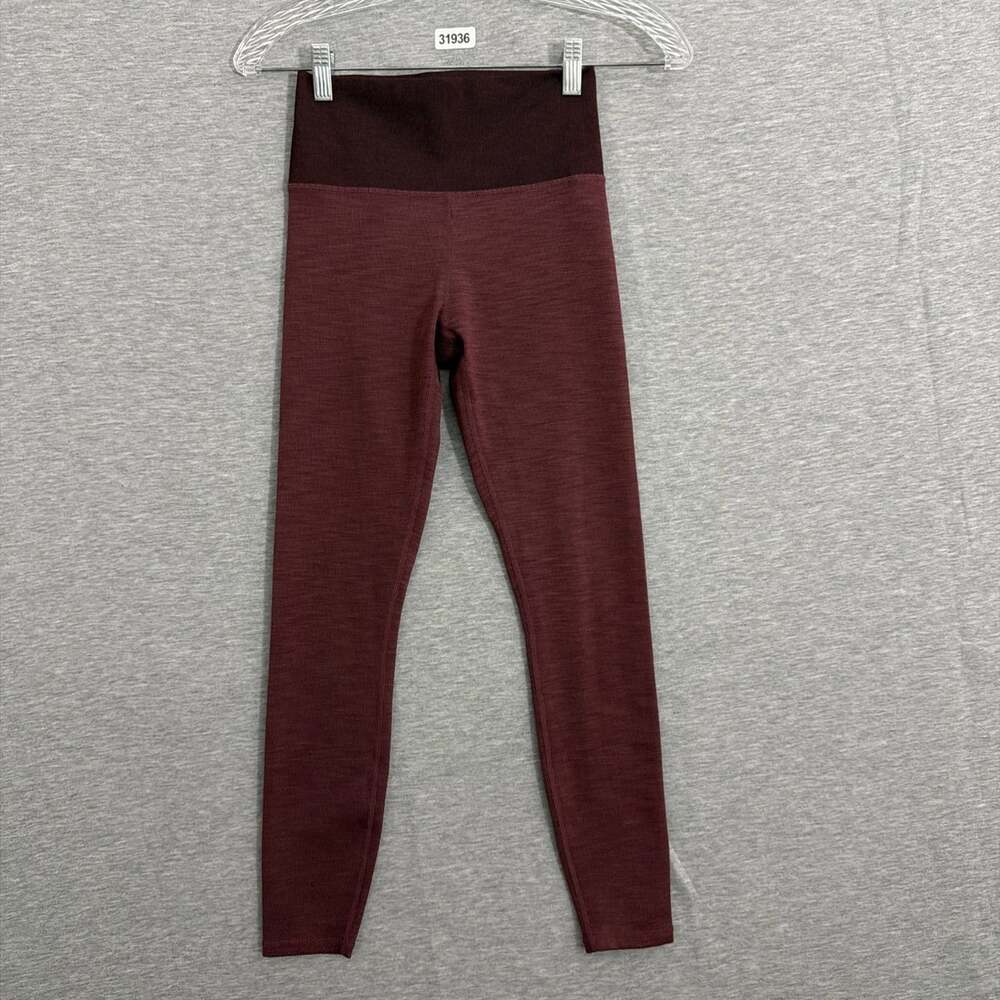 Vuori Womens Small Red Ribbed Lux Rib Studio High Rise Leggings